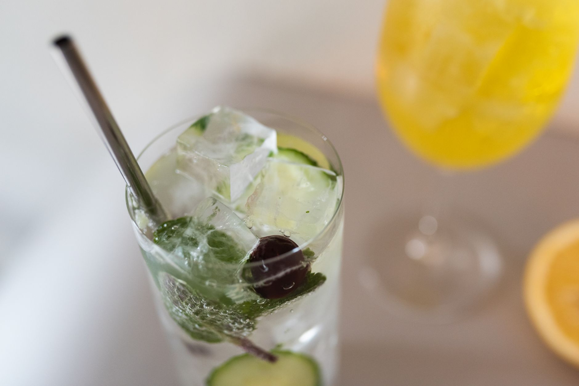 Domáca limonáda mäta — uhorka